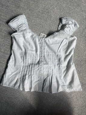 NWT Hollister Light Blue & White Striped Blouse
